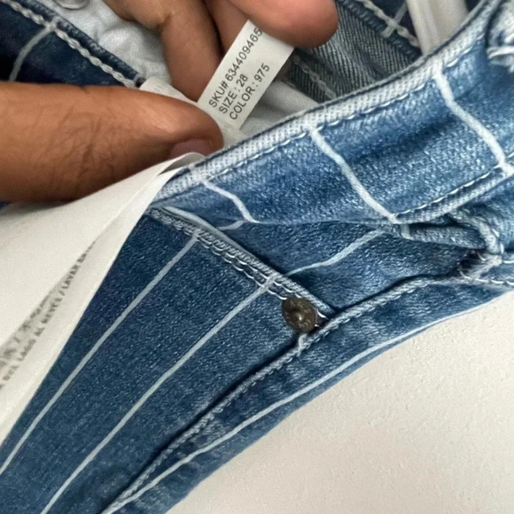 Vintage Abercrombie &Fitch Womens 28 Blue Simone Striped Skinny - Picture 3 of 5